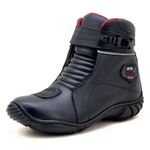 Bota motociclista semi impermeável com regulagem toda preta 287
