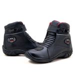 Bota motociclista semi impermeável com regulagem toda preta 287