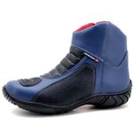 Bota motociclista azul semi impermeável de couro legítimo 305