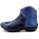 Bota motociclista azul semi impermeável de couro legítimo 305