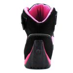 Tênis motociclista feminino em nobuck na cor rosa com preta e chinelo Atron + 310
