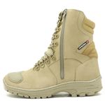 Coturno militar Atron Shoes na cor areia com zíper dos dois lados 303