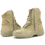 Coturno militar Atron Shoes na cor areia com zíper dos dois lados 303