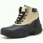 Coturno trekking adventure em couro legítimo nas cores preto e areia 246