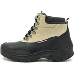 Coturno trekking adventure em couro legítimo nas cores preto e areia 246