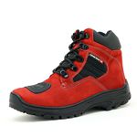 Bota adventure trekking motociclista Atron Shoes na cor Vermelha 245