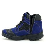 Bota trekking masculina em couro legítimo na cor azul 245