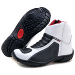 Bota motociclista branca em couro legítimo 305