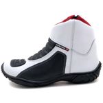 Bota motociclista branca em couro legítimo 305