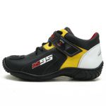 Tênis Motociclista AS95 Em Couro Legitimo nas cores preto amarelo e branco 403
