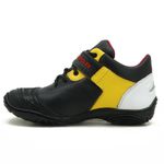 Tênis Motociclista AS95 Em Couro Legitimo nas cores preto amarelo e branco 403