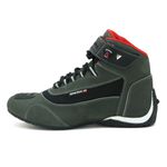 Kit Tênis motociclista cano alto cinza em couro legítimo e refletivo 310 Chinelo