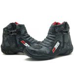Bota motociclista em couro legítimo camuflado cinza AS95