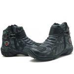 Bota motociclista couro legítimo camuflado cinza 271