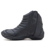 Bota motociclista Atron Shoes Refletiva em couro legítimo resistente a água nas cores preto e prata 279