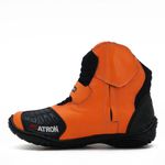 Bota motociclista AS-RACING Vented em couro legítimo na cor laranja