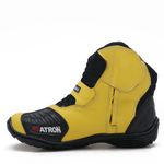 Bota motociclista AS-RACING Vented em couro legítimo na cor Amarelo