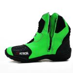 Bota motociclista AS-RACING Vented em couro legítimo na cor verde