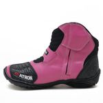 Bota motociclista AS-RACING Vented em couro legítimo na cor Rosa