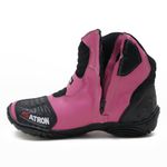 Bota motociclista AS-RACING Vented em couro legítimo na cor Rosa