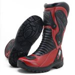 BOTA MOTOCICLISTA AS95-PRO EM COURO LEGÍTIMO NA COR VERMELHA 405 - LANÇAMENTO