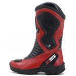 BOTA MOTOCICLISTA AS95-PRO EM COURO LEGÍTIMO NA COR VERMELHA 405 - LANÇAMENTO