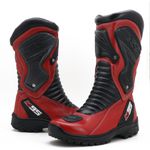 BOTA MOTOCICLISTA AS95-PRO EM COURO LEGÍTIMO NA COR VERMELHA 405 - LANÇAMENTO