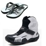 KIT CHINELO BOTA MOTOCICLISTA AS-RACING EM COURO LEGÍTIMO 