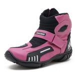 KIT CHINELO BOTA MOTOCICLISTA AS-RACING VENTED EM COURO LEGÍTIMO NA COR ROSA 406