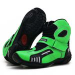 KIT CHINELO BOTA MOTOCICLISTA AS-RACING VENTED EM COURO LEGÍTIMO NA COR VERDE 406