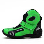 KIT CHINELO BOTA MOTOCICLISTA AS-RACING VENTED EM COURO LEGÍTIMO NA COR VERDE 406