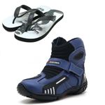 KIT CHINELO BOTA MOTOCICLISTA AS-RACING VENTED EM COURO LEGÍTIMO NA COR AZUL 406