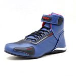 Sapatilha para kart cano alto em couro legítimo nas cores azul e preto 311