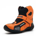 KIT CHINELO BOTA MOTOCICLISTA AS-RACING VENTED EM COURO LEGÍTIMO NA COR LARANJA 406