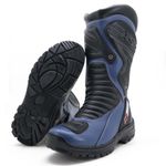 KIT CHINELO BOTA MOTOCICLISTA NA COR AZUL EM COURO LEGÍTIMO AS95-PRO 405