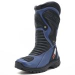 KIT CHINELO BOTA MOTOCICLISTA NA COR AZUL EM COURO LEGÍTIMO AS95-PRO 405