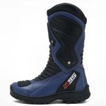 KIT CHINELO BOTA MOTOCICLISTA NA COR AZUL EM COURO LEGÍTIMO AS95-PRO 405