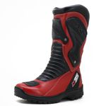 KIT CHINELO BOTA MOTOCICLISTA AS95-PRO EM COURO LEGÍTIMO NA COR VERMELHA 405