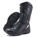 KIT CHINELO BOTA MOTOCICLISTA AS95-PRO EM COURO LEGÍTIMO NA COR PRETA 405
