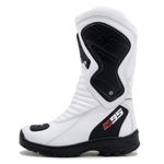 KIT CHINELO BOTA MOTOCICLISTA AS95-PRO EM COURO LEGÍTIMO NA COR BRANCA 405