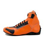 KIT CHINELO Sapatilha para kart cano alto de couro legítimo na cor laranja 311
