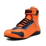 KIT CHINELO Sapatilha para kart cano alto de couro legítimo na cor laranja 311
