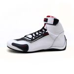 KIT CHINELO Sapatilha para kart cano alto em couro legítimo nas cores branco e preto 311