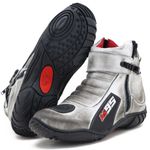 KIT CHINELO BOTA MOTOCICLISTA AS95 EM COURO LEGÍTIMO NA COR ASFALTO