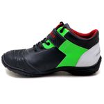Tênis motociclista em couro legítimo AS95 nas cores preto branco e verde 403