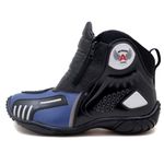 Bota motociclista Atron Shoes AS-HIGHWAY em couro legítimo semi-impermeável emborrachada na cor Azul 407