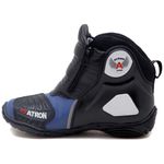 Bota motociclista Atron Shoes AS-HIGHWAY em couro legítimo semi-impermeável emborrachada na cor Azul 407