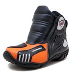 BOTA MOTOCICLISTA ATRON SHOES AS-HIGHWAY EM COURO LEGÍTIMO SEMI-IMPERMEÁVEL EMBORRACHADA NA COR LARANJA 407