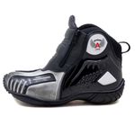 Bota motociclista Atron Shoes AS-HIGHWAY em couro legítimo semi-impermeável emborrachada na cor ASfalto 407