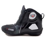 Bota motociclista Atron Shoes AS-HIGHWAY em couro legítimo semi-impermeável emborrachada na cor Cinza Camuflado 407